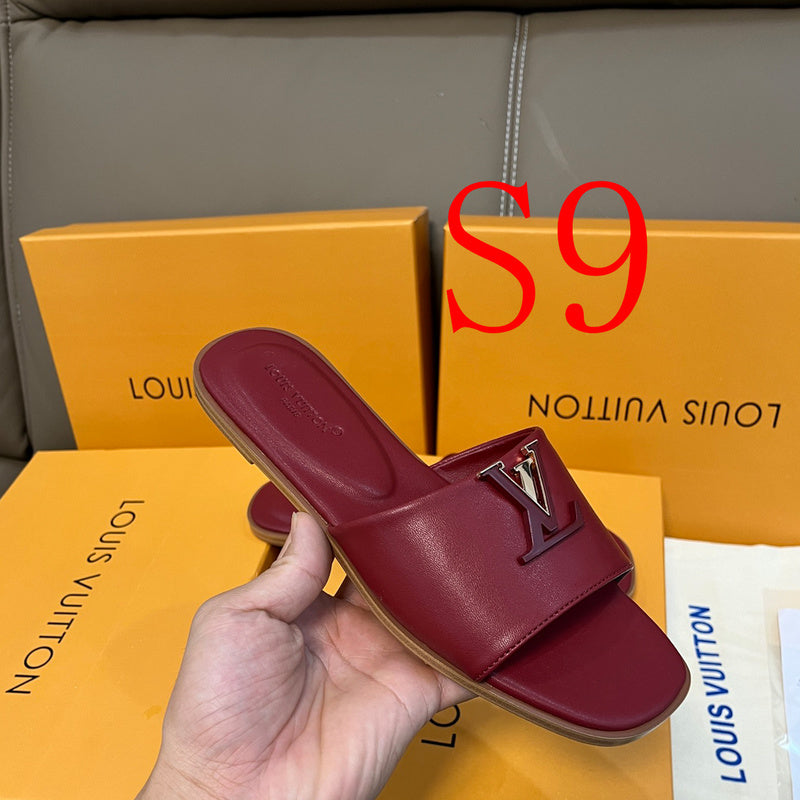 MJLS04 Leather Women Slipper Size 35-42 Shoes with box