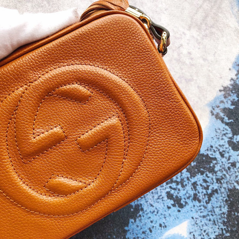 GGP76 leather Ladies black camera 21-15-7cm bag