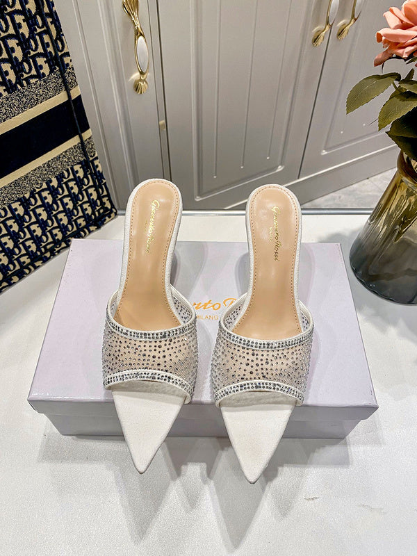 MBGS1 Leather 7.5CM 10CM Slippers Size 35-41 Shoes with Box