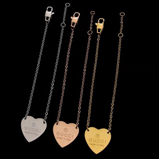 GB011   Gold plated peach heart bracelet jewelry