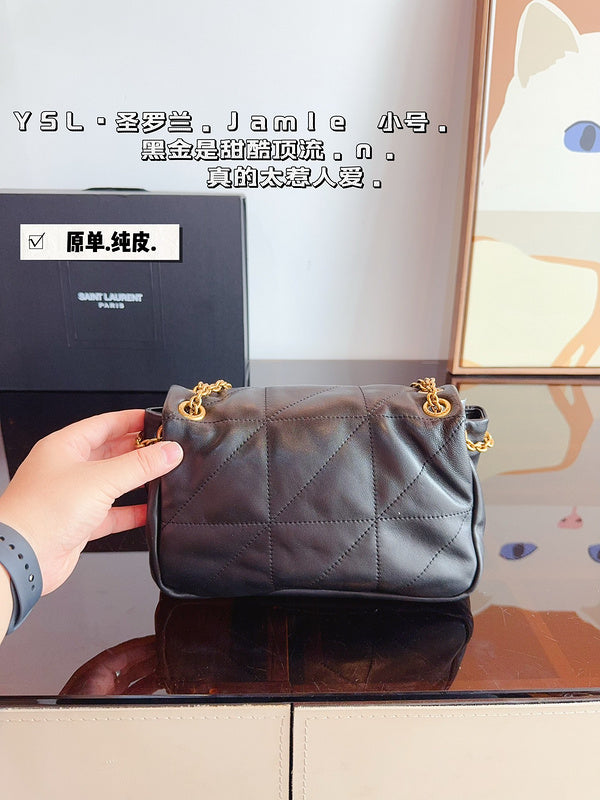 YBM6   pure leather chain bag 23*8*16cm no box