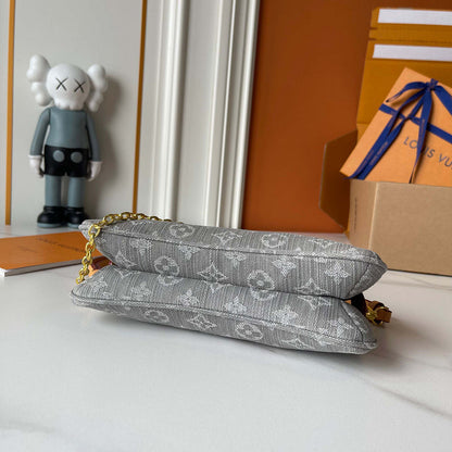 LLP08 Leather bag 24.5-13.5-6.5CM Denim Bags