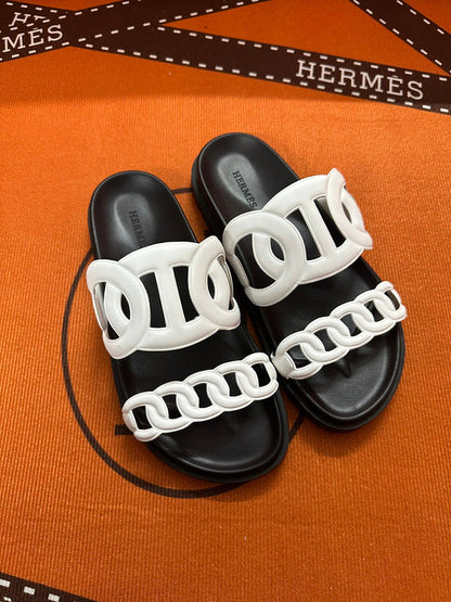 MJHS16 Leather Women Slipper Size 35-42 Shoes with box