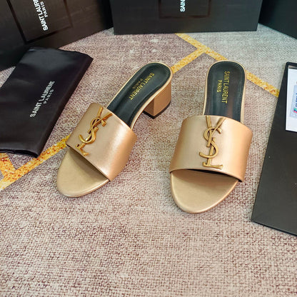 MJYS3 Leather 6.0CM Slippers Size 35-42 Shoes with Box