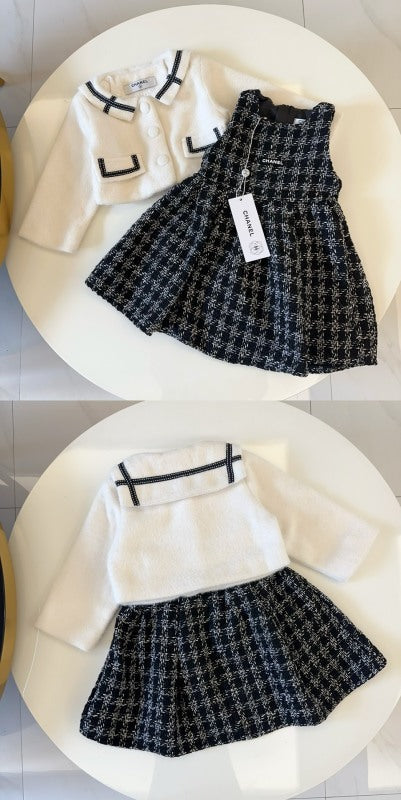 TCHC17  New style girls' spring and autumn thin woolen skirt+outerwear Clothing