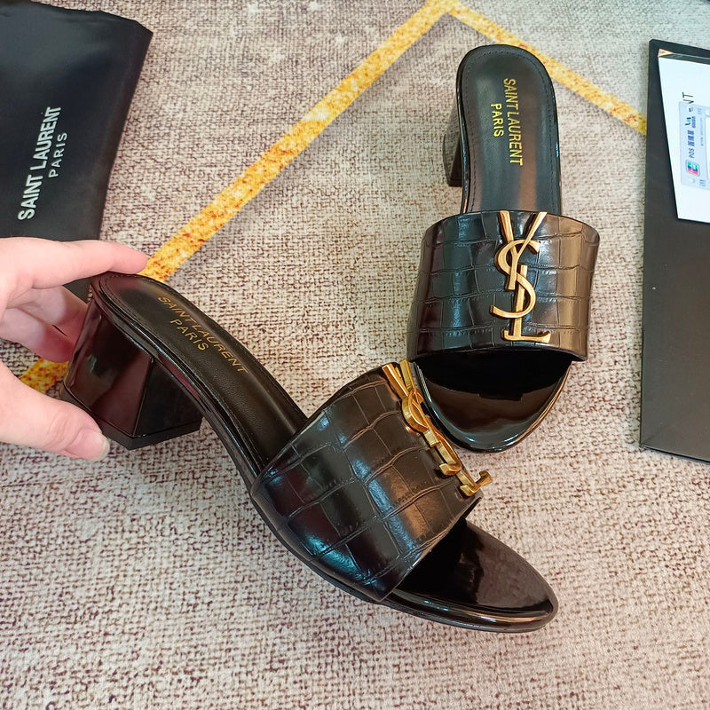 MJYS4 Leather 6.0CM Slippers Size 35-42 Shoes with Box