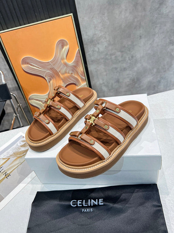 MBCS10 Leather Slippers Size 35-41 Shoes with Box