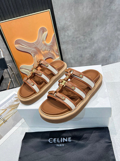 MBCS10 Leather Slippers Size 35-41 Shoes with Box