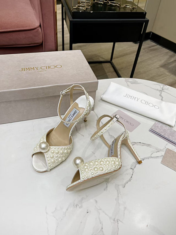 BMJS1 Slippers 8.5CM 10CM High heels women 35-41 leather shoes With Box