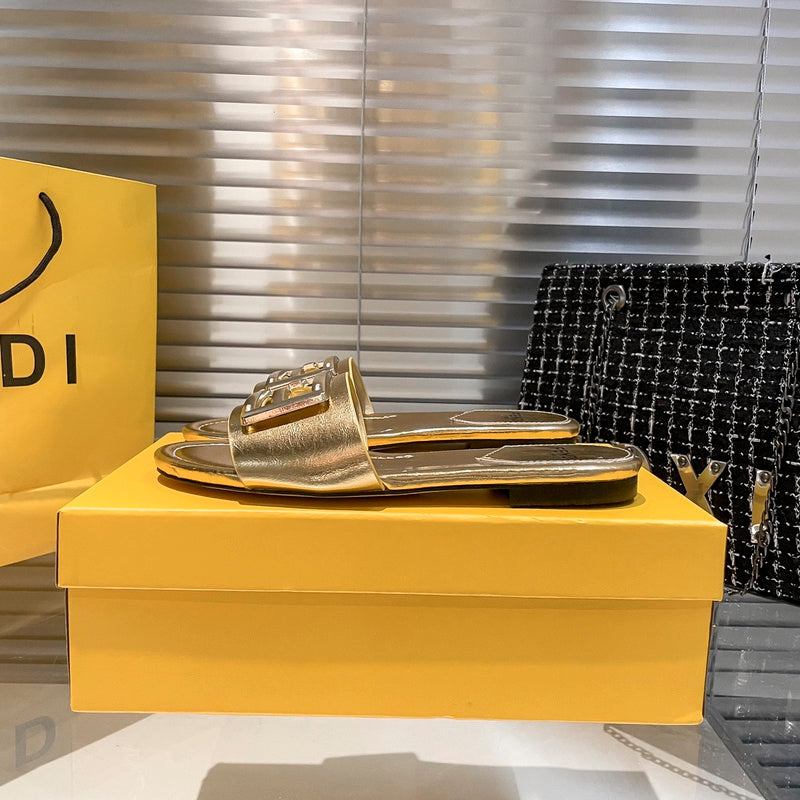 MJFS0 Women slipper Leather Shoes 35-41 with box