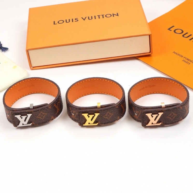 LVB111 Alphabet belt, European and American fashion belt titanium steel bracelet couple jewelry