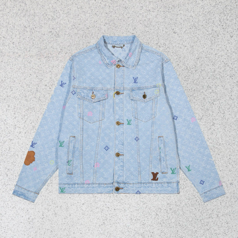 LVC020   New high-quality spring and autumn men'sand women’s jacket denim jacket clothes