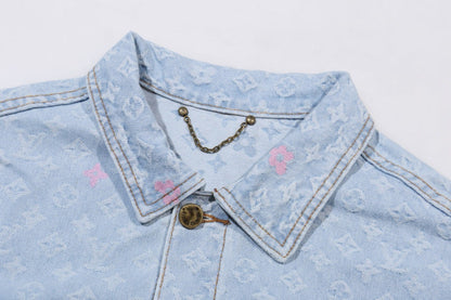 LVC020   New high-quality spring and autumn men'sand women’s jacket denim jacket clothes