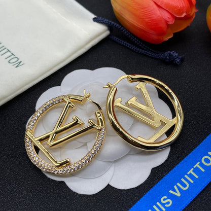 LVE120 New Women's Fashion Gold Plated Earrings Jewelry 4CM