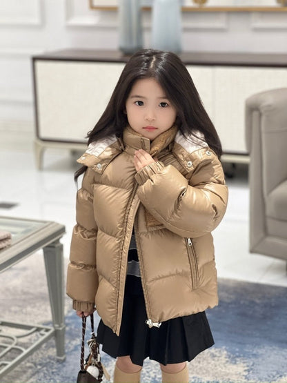 043023  Men's and women's lamb wool collar pocket decoration down   kids  jacket clothes