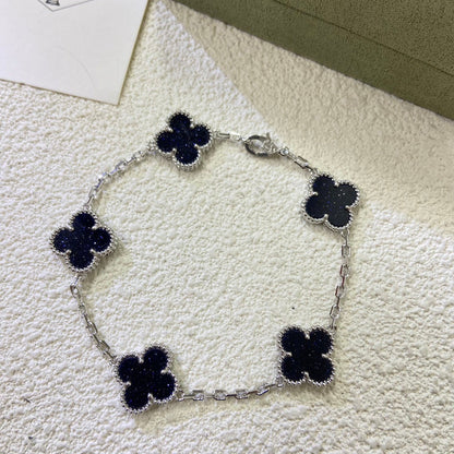 VAB50  Women's colorful gold and stone five flower bracelet jewelry