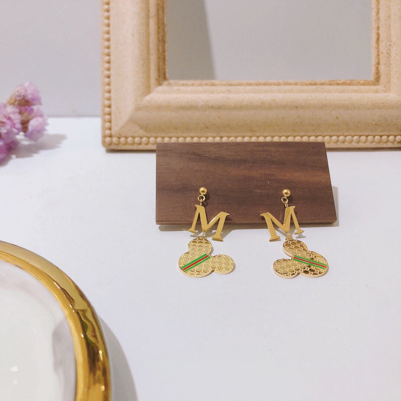 A274  Women's titanium steel Mickey earring jewelry