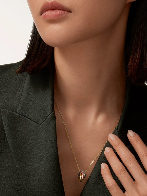 X666  Women's titanium steel three-ring three-color necklace jewelry