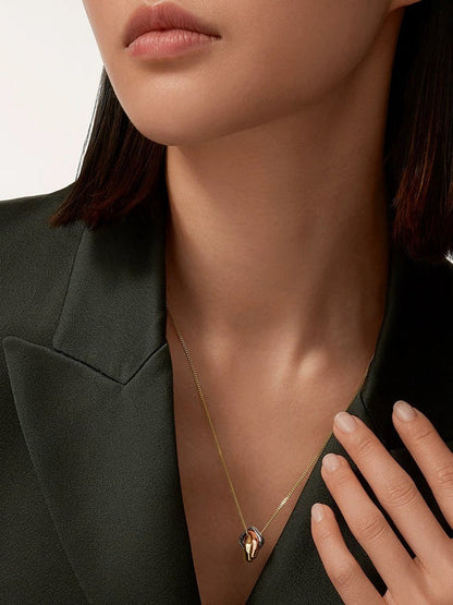 X666  Women's titanium steel three-ring three-color necklace jewelry