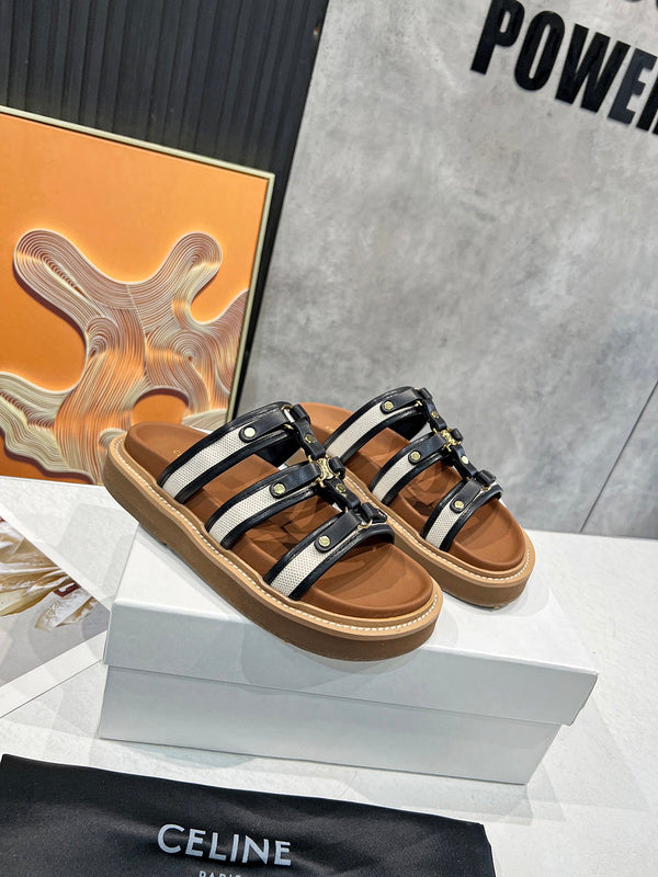 MBCS10 Leather Slippers Size 35-41 Shoes with Box