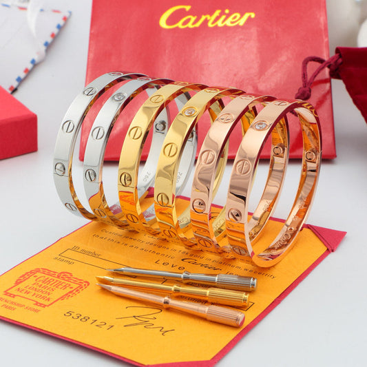 CAB15 brand bangle LOVE bracelet screw bracelet with screwdriver The most classic bangle 316L steel 18K gold plated  Jewelry 15-22cm