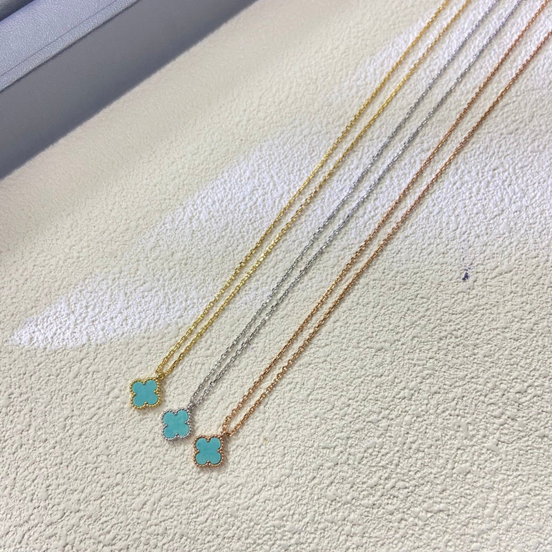 AVSN2  Mini Sky River color four-leaf clover necklace jewelry