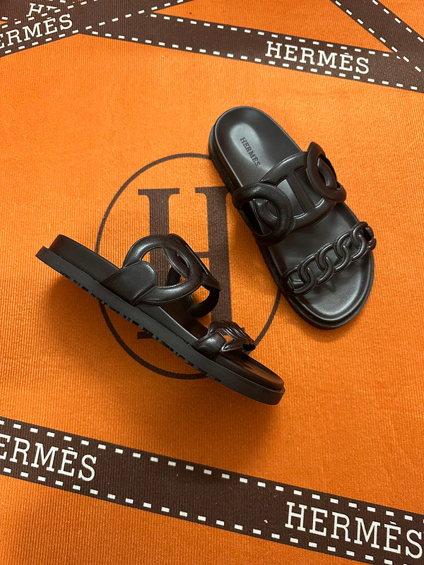 MJHS16 Leather Women Slipper Size 35-42 Shoes with box