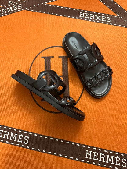 MJHS16 Leather Women Slipper Size 35-42 Shoes with box