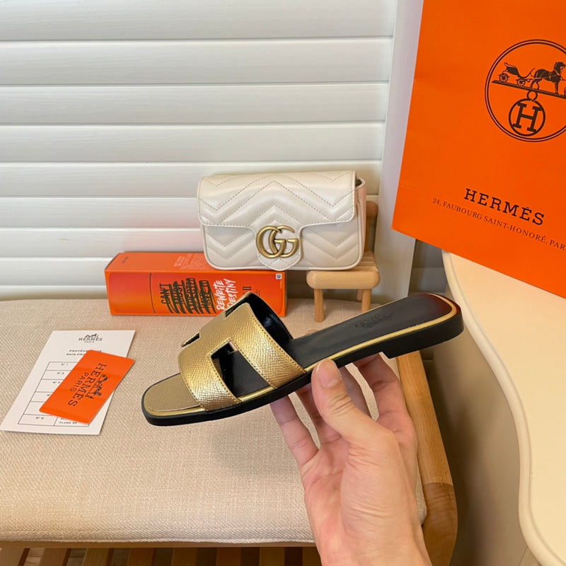 MJHS7 Leather slippers Women shoes 35-42 With box