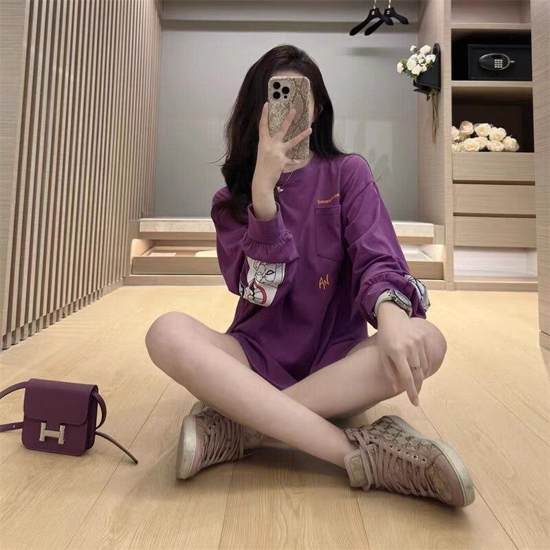 KLC18 New style men's and women's pure cotton long sleeved clothes