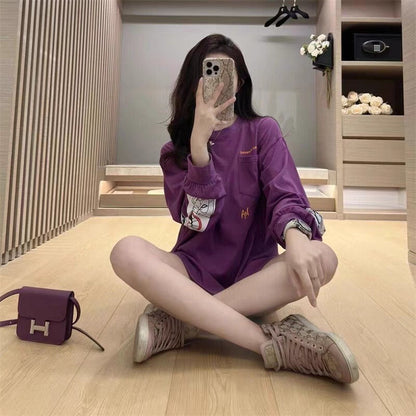 KLC18 New style men's and women's pure cotton long sleeved clothes