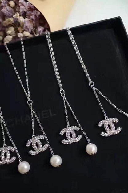 CHN83  Classic gold-plated ladies double-sided diamond necklace  Jewelry