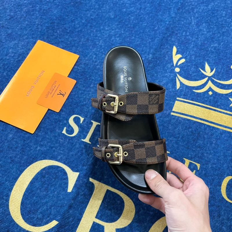 MJLS08 Women slipper Leather Shoes 35-42 with box