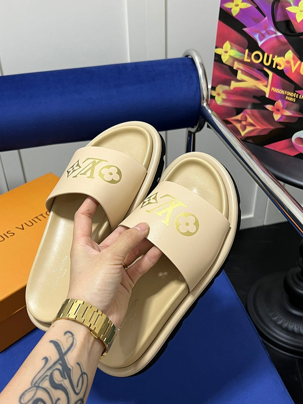 MJLS05 Man and Women slipper Leather Shoes 35-43 with box