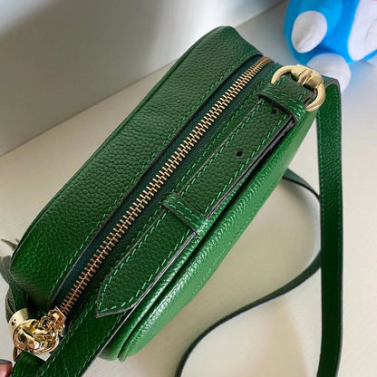 GGP76 leather Ladies black camera 21-15-7cm bag