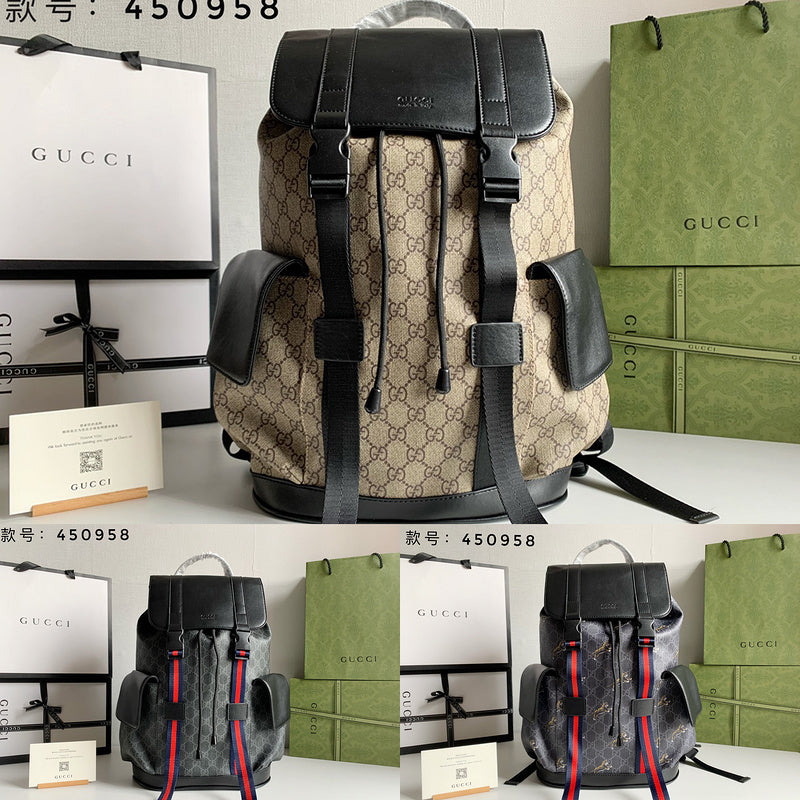 LGP22 Men  Bag 34-42-16CM Leather knapsack bags