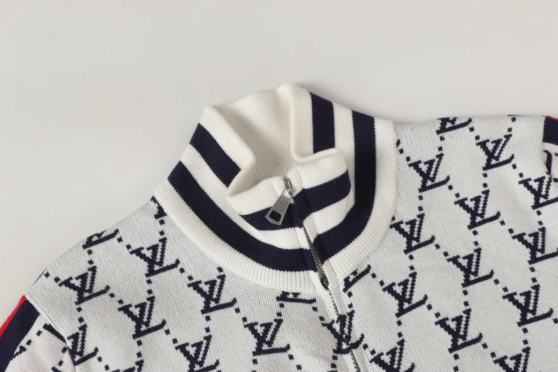 LVC032 New men's and women's high-quality knitted sweaters, jacquard sweaters, baseball jackets, retro American sports style clothing