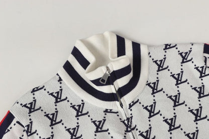 LVC032 New men's and women's high-quality knitted sweaters, jacquard sweaters, baseball jackets, retro American sports style clothing