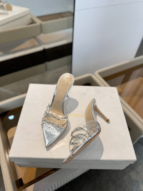 MBGS2 Leather 8.5CM 10.5CM Slippers Size 35-41 Shoes with Box