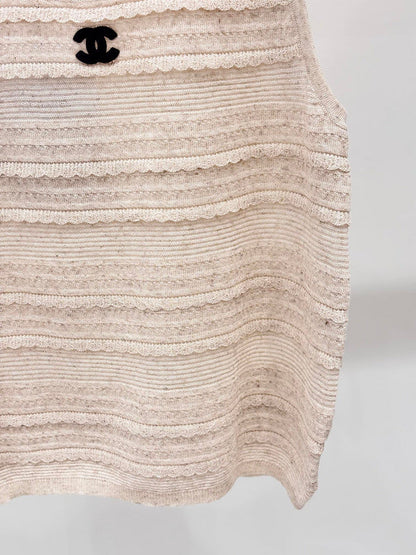 CHC51 Crew-neck three-dimensional jacquard knitted vest clothes