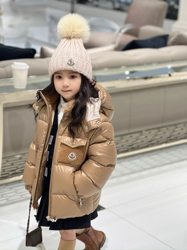 043023  Men's and women's lamb wool collar pocket decoration down   kids  jacket clothes