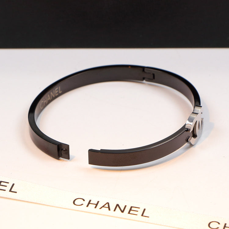 CB16  Letter black steel titanium steel three-dimensional three-color bracelet hollow bracelet  Jewelry