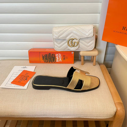 MJHS7 Leather slippers Women shoes 35-42 With box