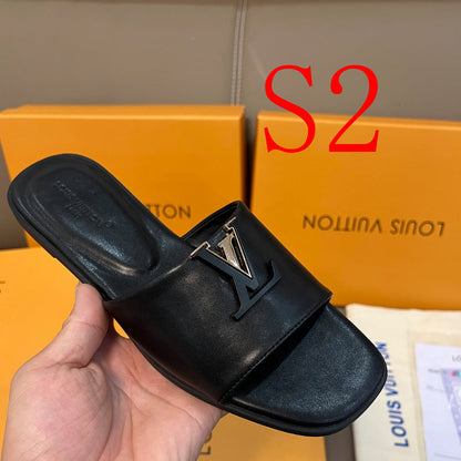 MJLS04 Leather Women Slipper Size 35-42 Shoes with box