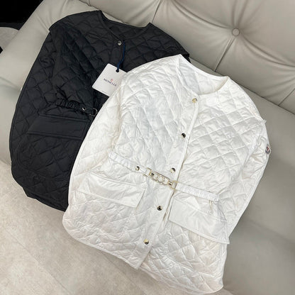 042026   Women's 90 white goose down light diamond check down jacket