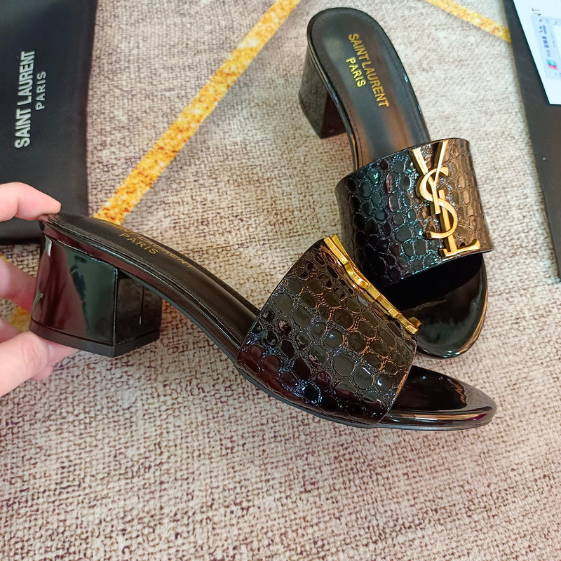 MJYS4 Leather 6.0CM Slippers Size 35-42 Shoes with Box