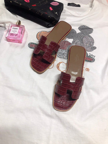 OHS02 Couples slipper Leather Shoes 35-42 with box