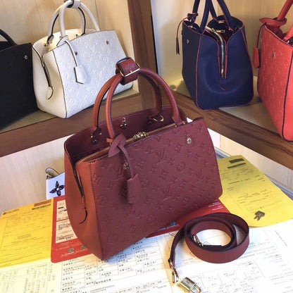 LLP48 High-quality leather bag women handbag 33X23X15cm fashion bag