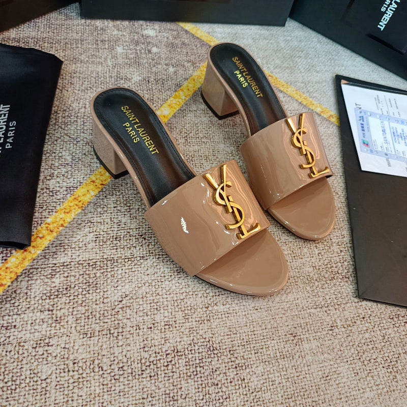 MJYS3 Leather 6.0CM Slippers Size 35-42 Shoes with Box