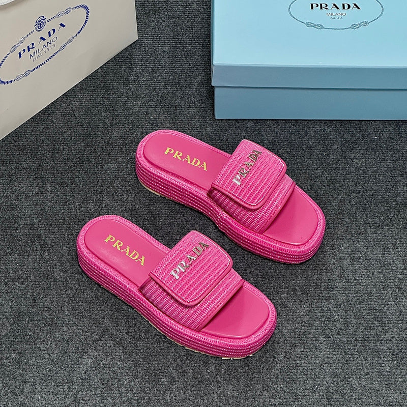 MJPS14 Leather Women Slippers 35-42 shoes With box